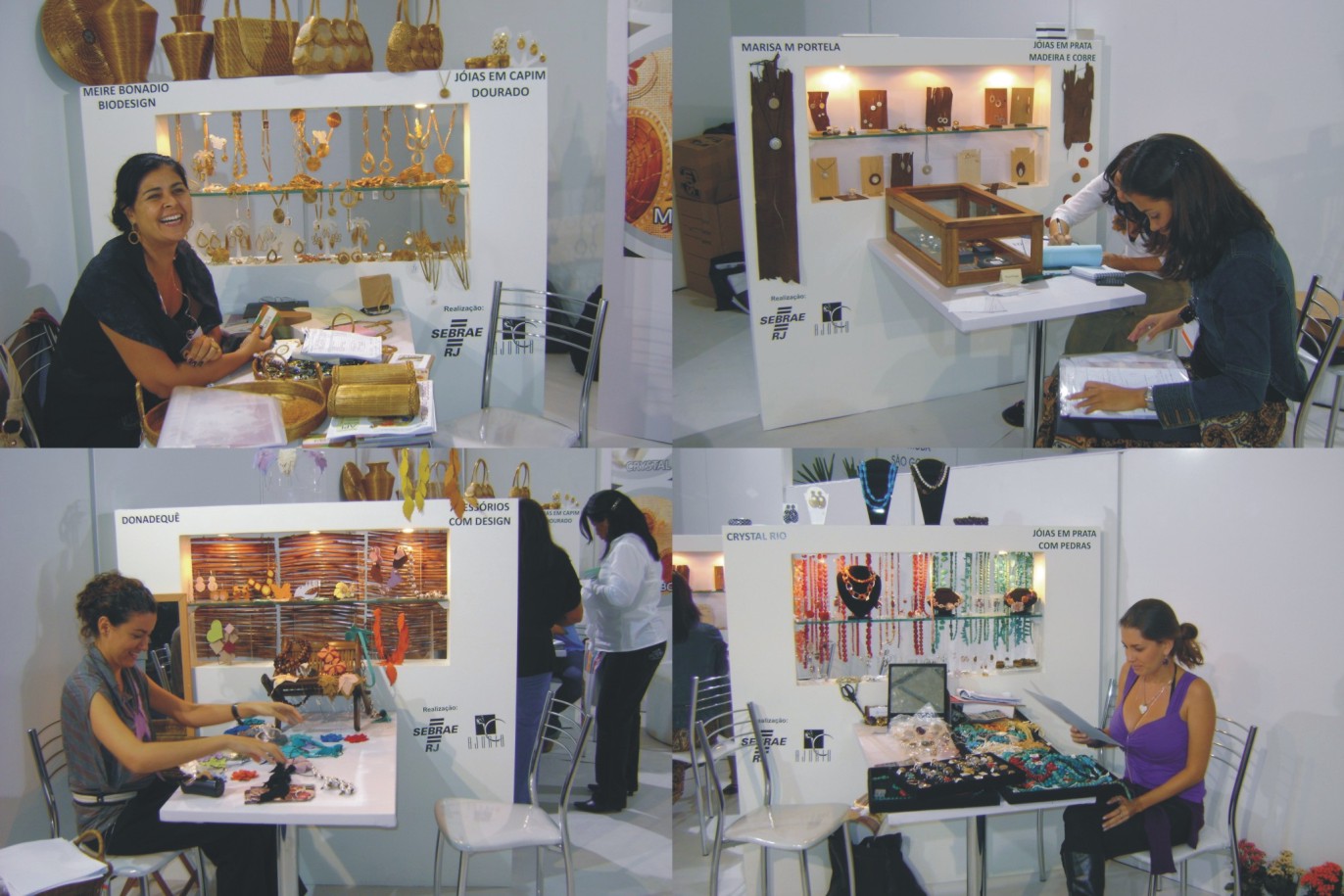 Expositoras do estande APL Joia Carioca
